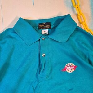 VTG Miller Time Collection Vantage Mens XL Polo Shirt It's Miller Time USA 23x30